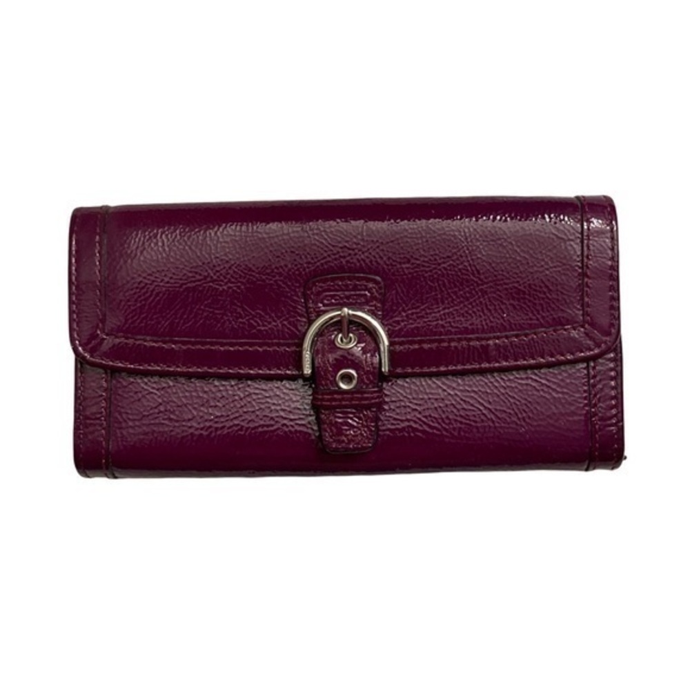 Coach vintage y2k soho buckle patent leather pink purple wallet